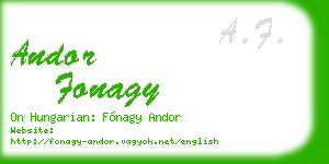 andor fonagy business card