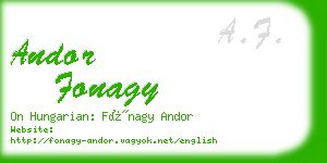 andor fonagy business card